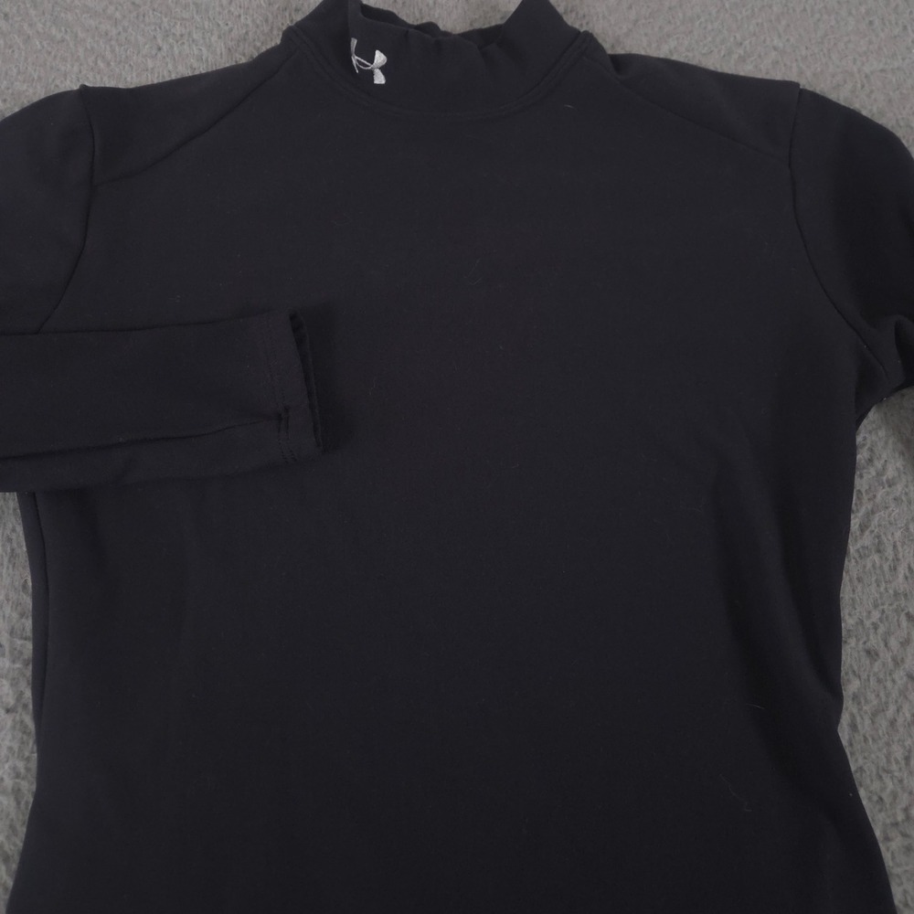 VINTAGE Under Armour Shirt Womens M Black‎ ColdGear Mock Neck Long Sleeve FW05